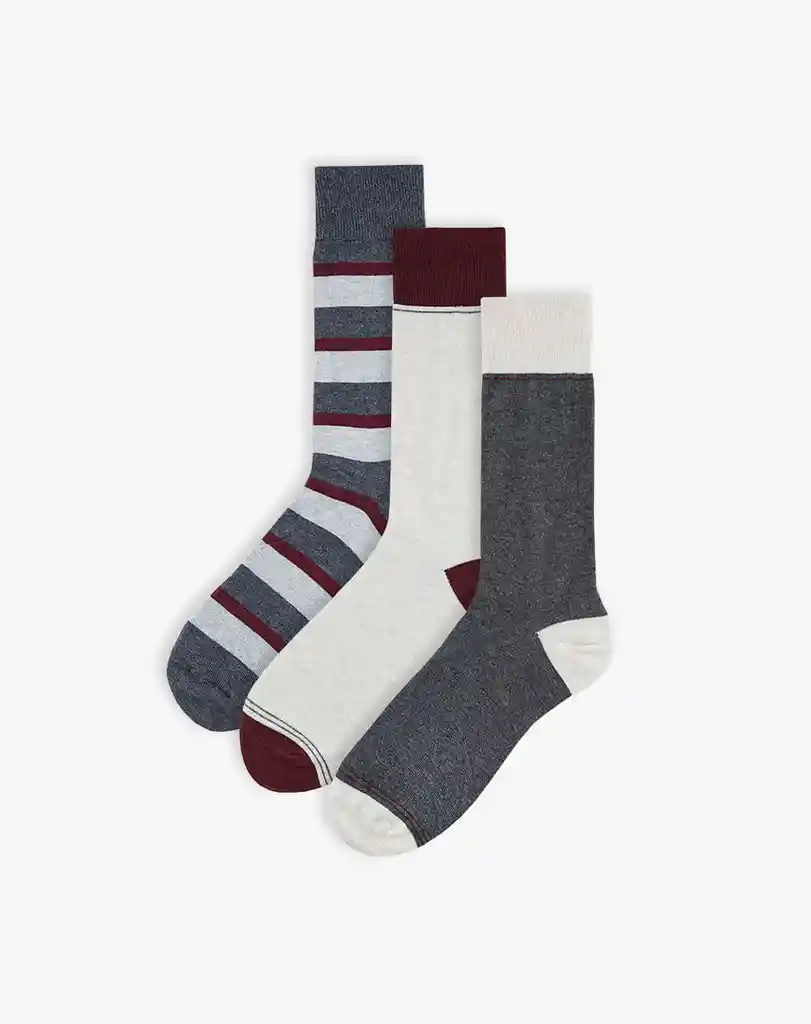 Medias Casuales Largo Masculino Miwor X3 Gef Talla 10-12