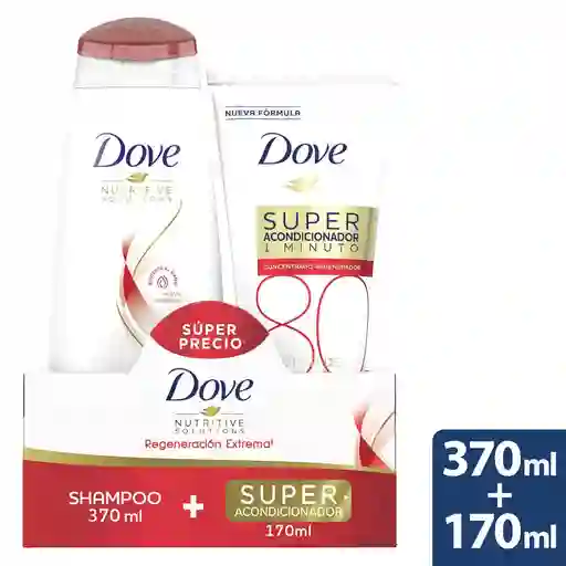 Oferta Dove Shampoo 370 Ml + Acondicionador Regeneracion Extrema