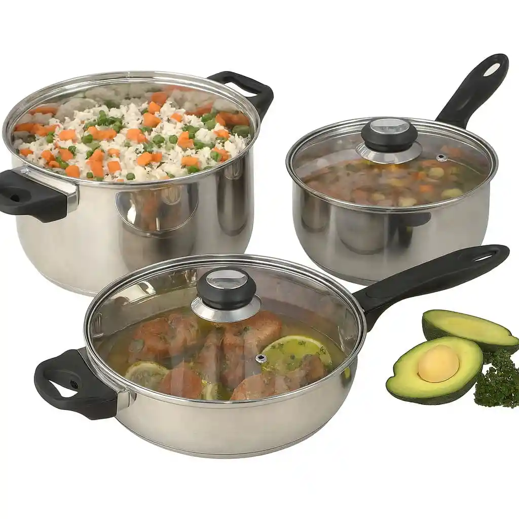 Bateria de Cocina Corona 5 Piezas en Acero Inoxidable L49195