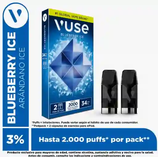 Vuse Go Vaporizador Pods Blueberry Ice (34 mg)