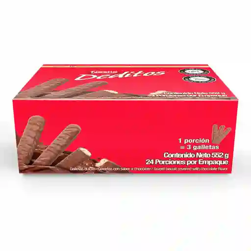 Galletas dulces DEDITOS cubiertas con sabor a chocolate 24 Unds x 552g