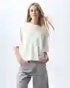 Camiseta Mujer Crudo Talla M 601G003_CRU110606 Americanino