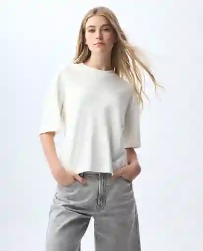 Camiseta Mujer Crudo Talla M 601G003_CRU110606 Americanino