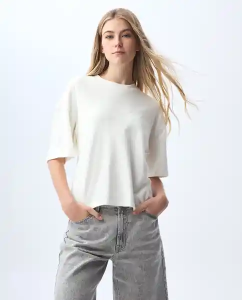 Camiseta Mujer Crudo Talla M 601G003_CRU110606 Americanino