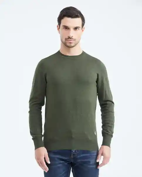 Suéter Basic Masculino Verde Hojarazca Medio M Chevignon