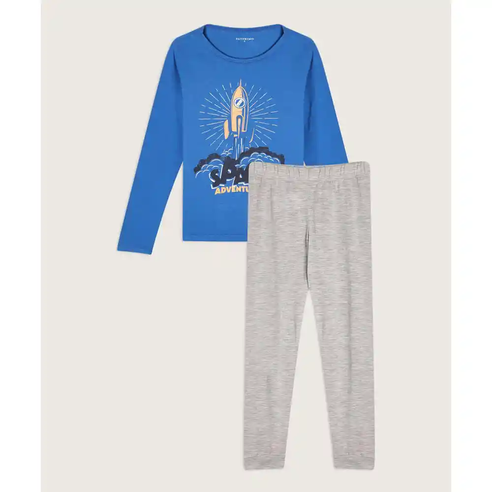 Pijama Camiseta Unicolor Con Screen y Pantalon Unicolor Infantil Niño 66040056 Talla 8