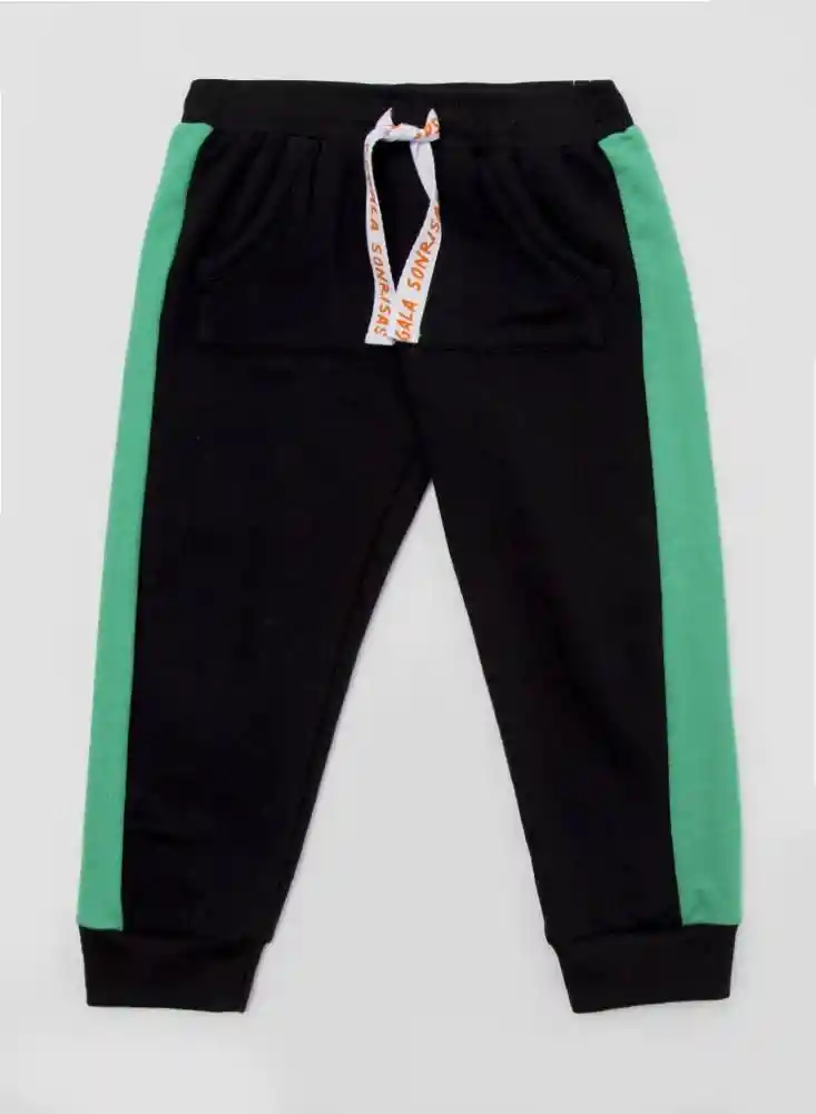 Pantalon Jogger Bb 6/9 Meses - Negro