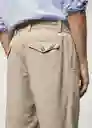 Pantalón Delave Beige Talla 38 Hombre Mango