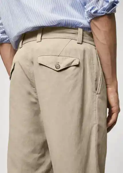 Pantalón Delave Beige Talla 38 Hombre Mango