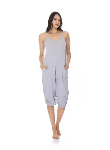 St Even Pijama Enterizo Con Bolsillos Gris 17329