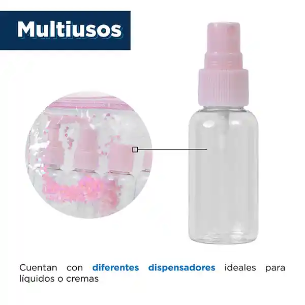 Juego de Botellas de Viaje Sparkling Star Rosa Miniso