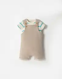 Conjunto de Overol Corto Manga Corta Bebito Kento Baby Fresh