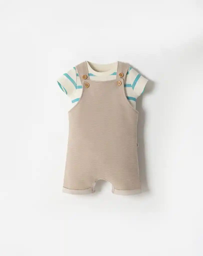 Conjunto de Overol Corto Manga Corta Bebito Kento Baby Fresh