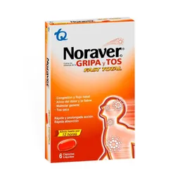 Noraver Gripa y Tos Fast Total Cápsulas (200 mg /10 mg / 3.3 mg)