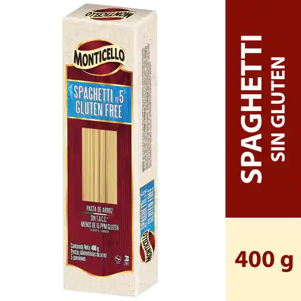 Monticello Pasta Spaghetti de Arroz N 5 sin Gluten