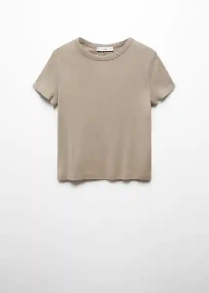 Camiseta Zani Beige Talla S Mujer Mango