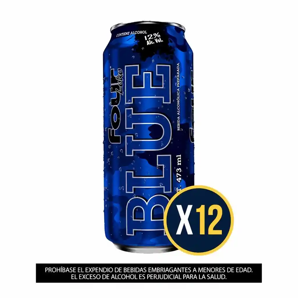 Pack X12 Latas Four Loko Blue 473 Ml