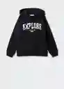 Buzo Sudadera Explore Negro Talla 14 Niños Mango