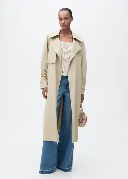Abrigo Trench Class Beige Talla XL Mujer Mango
