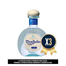 Tequila Don Julio Blanco 700ml Combo X3