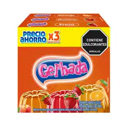 Gel Hada Gelatina en Polvo Sabor Fresa Naranja Durazno