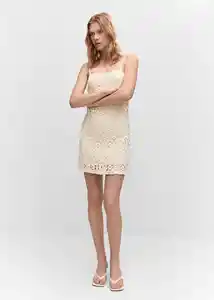 Vestido Dalias Crudo Talla S Mujer Mango