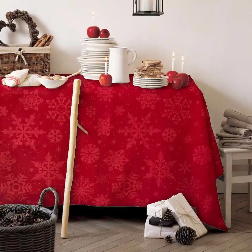 Mantel Copos Color Rojo Krea