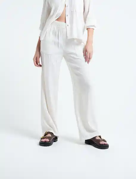  Pantalon Artico Mujer Crudo Danes Claro Talla L Naf-Naf 
