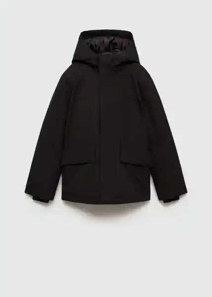 Abrigo Anorak Pep Negro Talla 08 Niños Mango