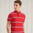 Superdry Camiseta Polo Academy Stripe Rojo Talla XXL