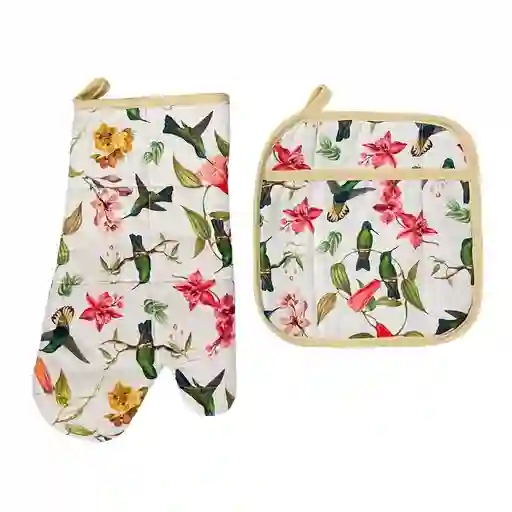 Set Cocina Cogeollas Cuadro+guante Colibri