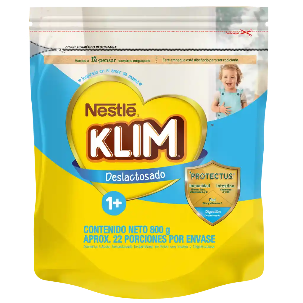 Alimento lácteo KLIM 1+ Deslactosado x 800g