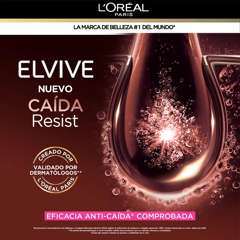 Shampoo Elvive Loreal Paris Caída Resist  370 ml