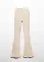 Pantalón Flare Beige Talla S Mujer Mango