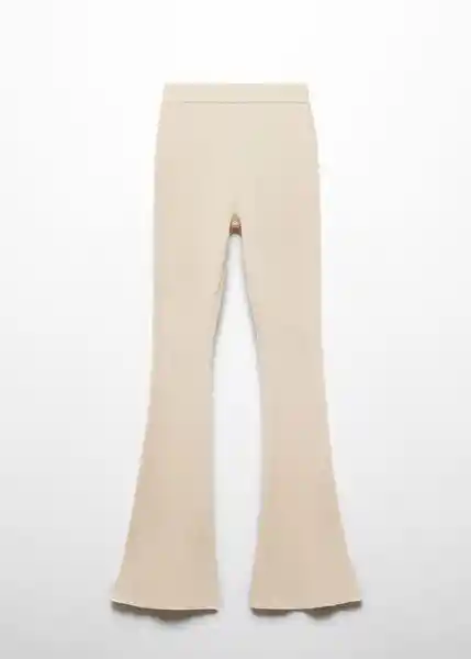 Pantalón Flare Beige Talla S Mujer Mango