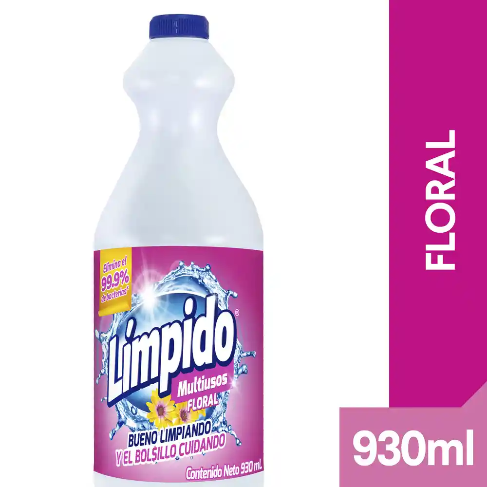 Blanqueador Multiusos Límpido Floral Botella 930 ml