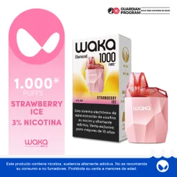 Waka Vapeador Mini Diamond Strawberry Ice 3% 1000 Puff