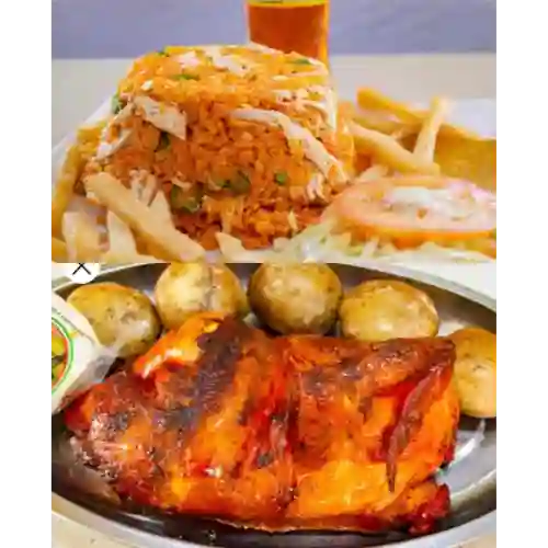 Medio Pollo+arroz con Pollo