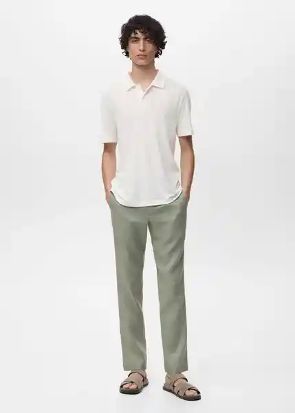 Camiseta Polo Amberes Blanco Talla M Hombre Mango