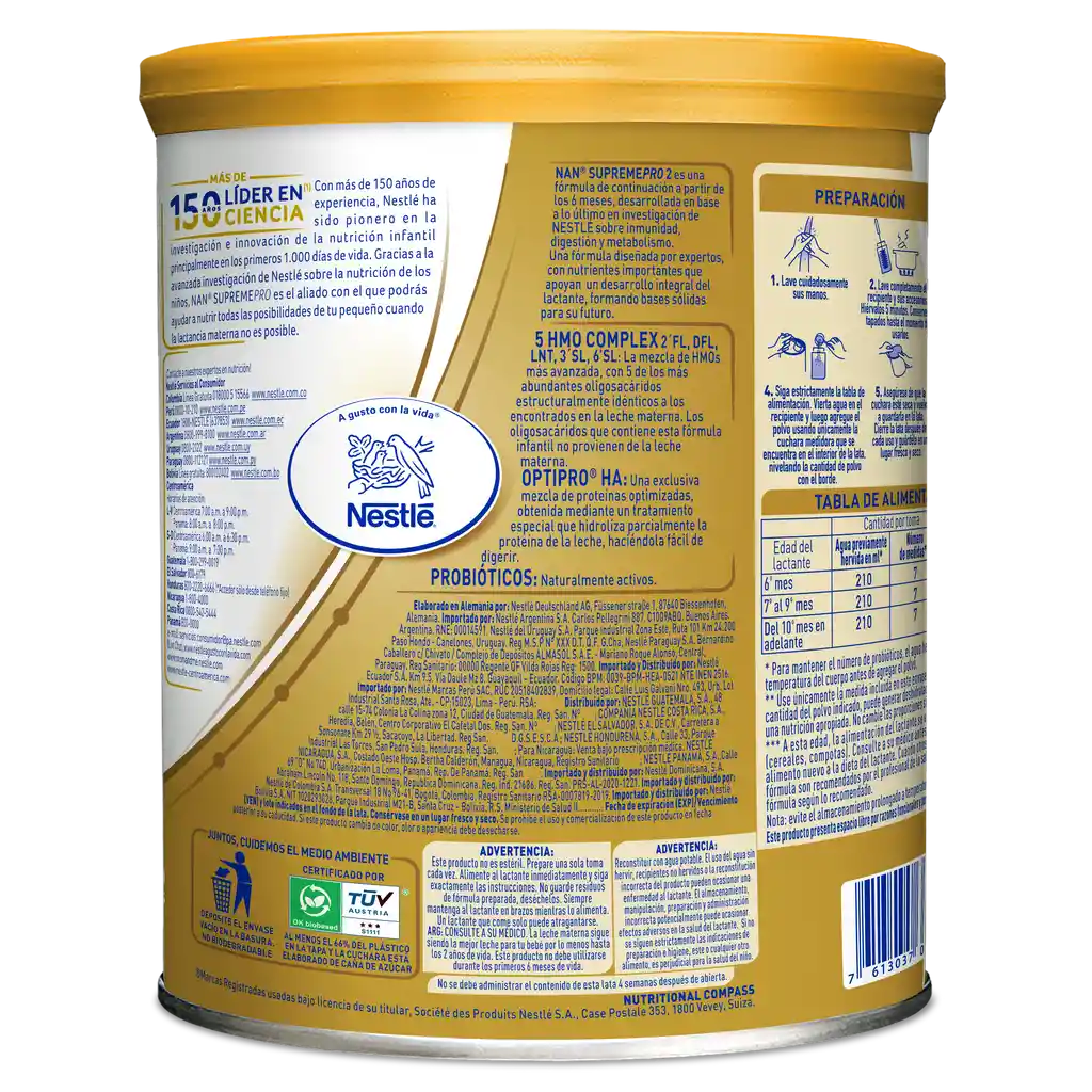 Fórmula infantil NAN SUPREMEPRO Etapa 2 x 800g