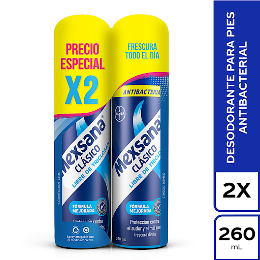 Mexsana Desodorante en Spray para Pies Clásico 2 x 260 ml