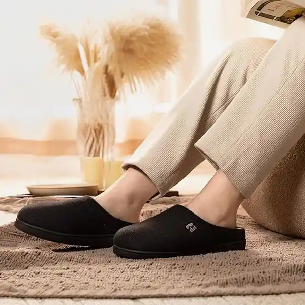 Rockdove Pantuflas Para Mujer Org Gris Negro M
