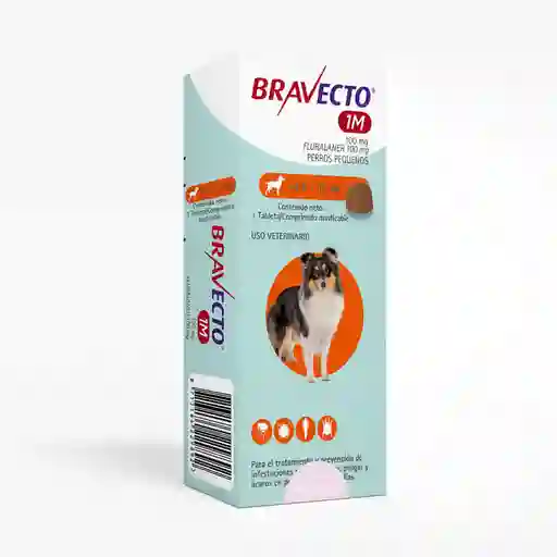 Antiparasitario Para Perro Bravecto 1 M 100 Mg Tab/4.5 a