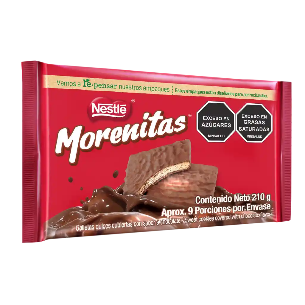 Galletas dulces MORENITAS cubiertas con chocolate 210g