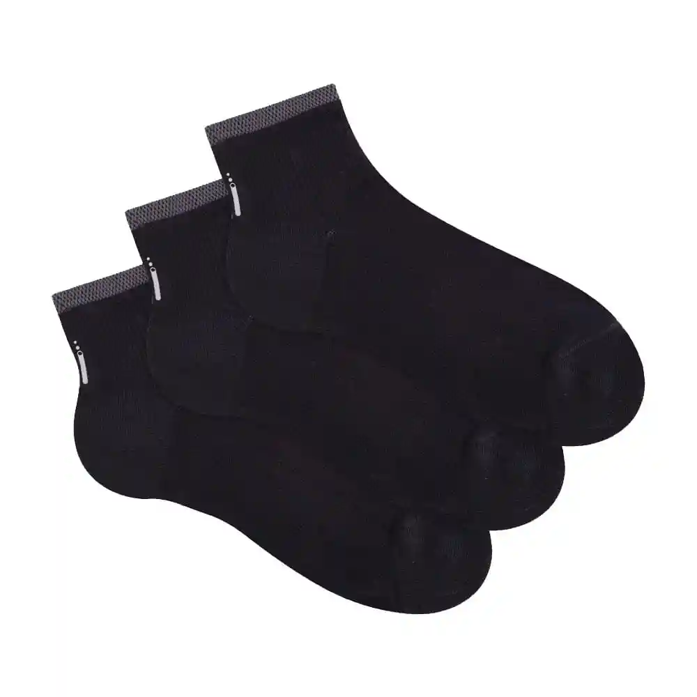 Medias Deportivas Corta Para Hombre Zihe X3 Punto Blanco