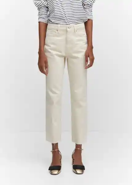 Jean Blanca Crudo Talla 50 Mujer Mango