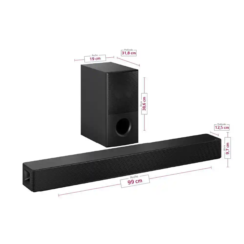 Barra de Sonido Lg Sh5a.dcolllk 600 W 4.1 Barra de Sonido 4.1 Ch 600w Negro