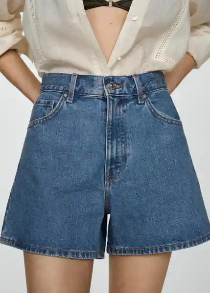 Short Zoe Tejano Medio Talla 40 Mujer Mango