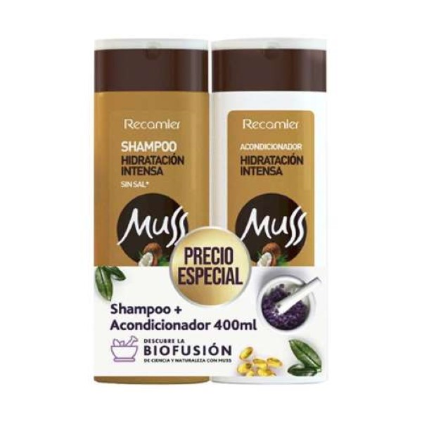 Muss Shampoo Hidratación sin Sal + Acondicionador Intensa 2 x 400 ml