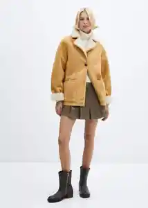 Abrigo Ositomio Camel Talla 18 Mujer Mango